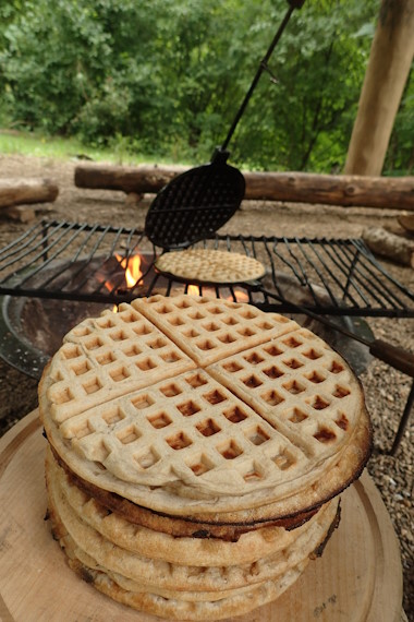 Stapel gebackener Waffeln