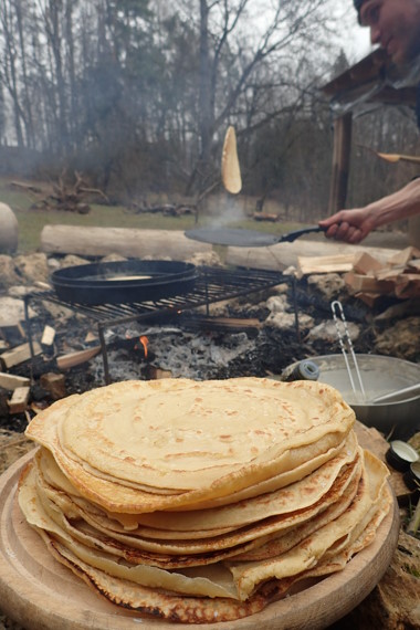 Stapel gebackener Pfannkuchen